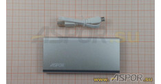 Внешний аккумулятор ASPOR A373 (Power Bank), серебро