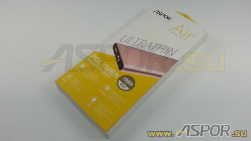 Внешний аккумулятор ASPOR A383 (Power Bank), золото