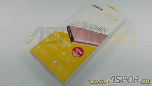 Внешний аккумулятор ASPOR A383 (Power Bank), розовое золото