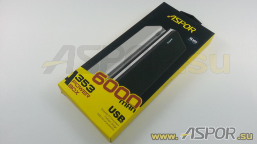 Внешний аккумулятор ASPOR A353 (Power Bank), черный