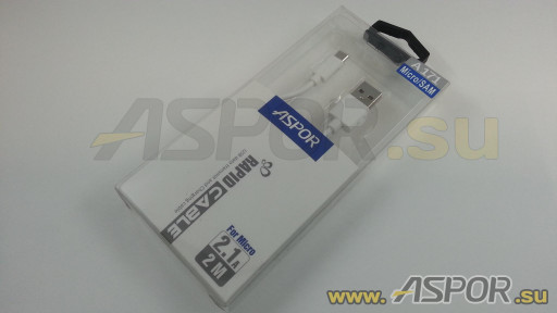 Кабель ASPOR A171 Plus, micro USB, белый
