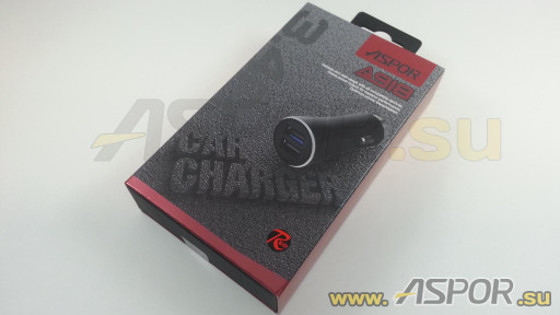 Автомобильное зарядное ASPOR A918, USB, красный