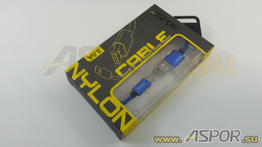 Кабель ASPOR A173, micro USB, синий