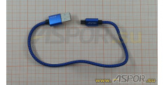 Кабель ASPOR A173, micro USB, синий