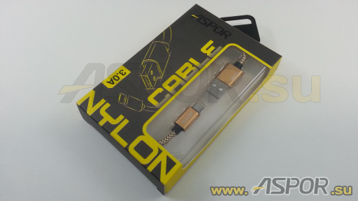Кабель ASPOR A173, micro USB, золото
