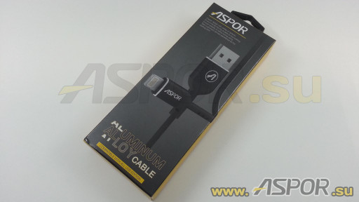 Кабель ASPOR A122, lightning USB, черный