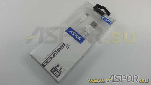 Кабель ASPOR A171, micro USB, белый