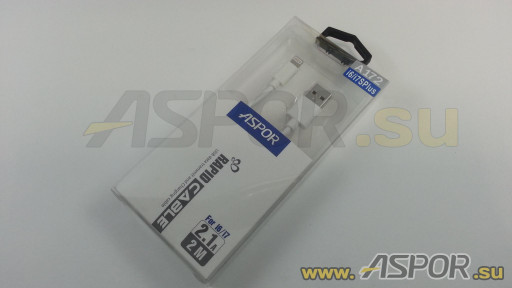 Кабель ASPOR A172 Plus, lightning USB, белый
