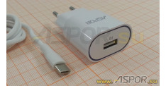Зарядное устройство ASPOR A818 Plus, USB + кабель Type-C