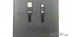 Кабель ASPOR A136, lightning USB, черный