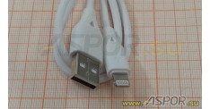 Кабель ASPOR AC-06, lightning USB, белый