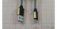 Кабель ASPOR A156, lightning USB, золото