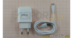 Зарядное устройство ASPOR A829, USB + кабель Lightning