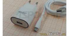 Зарядное устройство ASPOR A818 Plus, USB + кабель micro USB