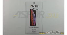 Защитное стекло Aspor 6D (Gorilla Glass ) для телефона iPhone X/XS, черное