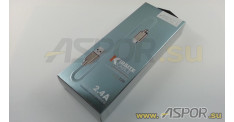 Кабель ASPOR A117, lightning USB, голубой