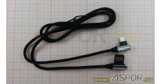 Кабель ASPOR A118, micro USB, черный/серебро