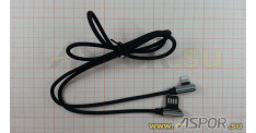 Кабель ASPOR A119, lightning USB, черный/серебро