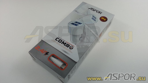 Автомобильное зарядное ASPOR A905, USB + кабель Lightning