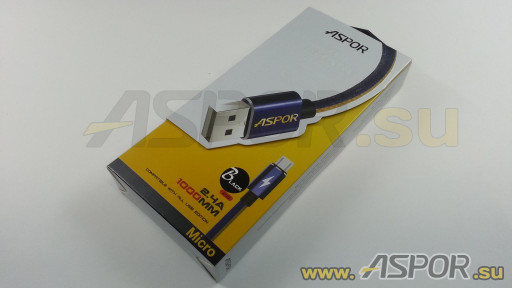 Кабель ASPOR A125, micro USB, черный