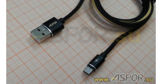 Кабель ASPOR A125, micro USB, черный