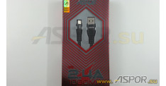 Кабель ASPOR A112, lightning USB, черный