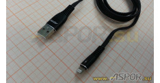 Кабель ASPOR A112, lightning USB, черный