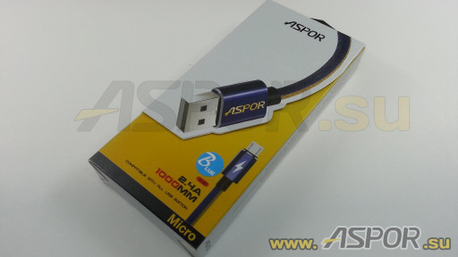 Кабель ASPOR A125, micro USB, синий