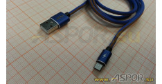 Кабель ASPOR A125, micro USB, синий