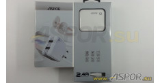 Зарядное устройство ASPOR A830, USB + кабель  Type-C