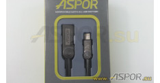 Кабель ASPOR AC-16, lightning USB, черный