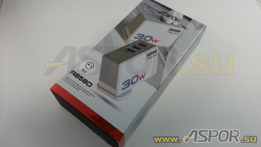 Зарядное устройство ASPOR A858Q, USB + быстрая зарядка