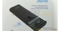 Внешний аккумулятор ASPOR A378 (Power Bank),  серебро