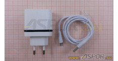 Зарядное устройство ASPOR A833, USB +  кабель USB - Lightning