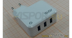 Зарядное устройство ASPOR A831, USB + кабель USB - micro USB