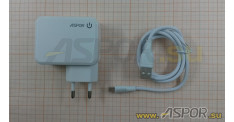 Зарядное устройство ASPOR A831, USB + кабель USB - Type-C
