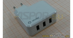 Зарядное устройство ASPOR A831, USB + кабель USB - Type-C