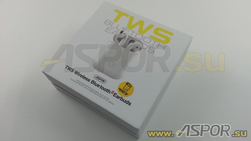 Наушники Aspor A616 TWS Window (Bluetooth 5.0) + микрофон, белый