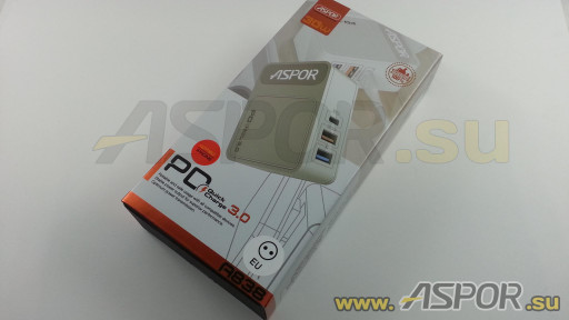 Зарядное устройство ASPOR A838, USB + кабель USB - Lightning