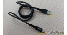 Кабель ASPOR A167, lightning USB, черный