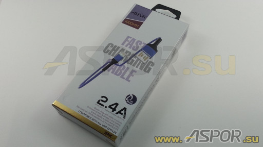 Кабель ASPOR A179, lightning USB, синий