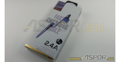 Кабель ASPOR A179, lightning USB, черный