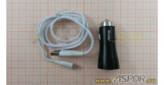 Автомобильное зарядное ASPOR A918, USB + кабель USB - micro USB, черный